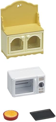 Calico Critters, muebles y decoración para casa de muñecas, gabinete para microondas