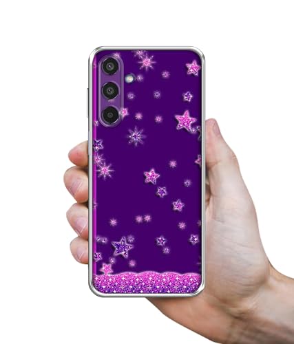 Image of Amazon Brand- Solimo Sparkling Stars Printed Silicon Soft TPU Back Case Cover Compatible for Samsung Galaxy M35 5G