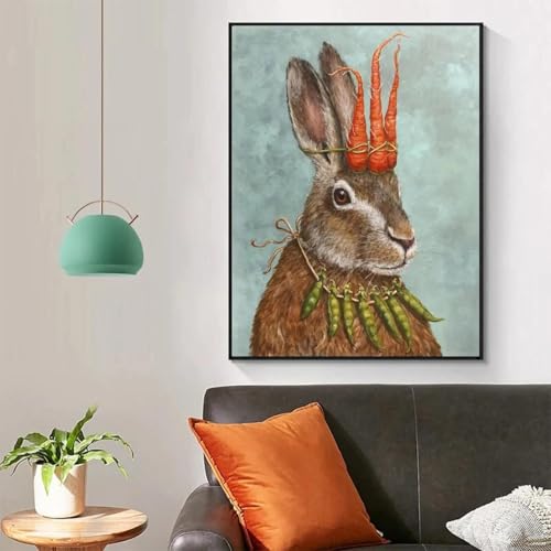 Tableau lapin et mouton 60x90cm pour habiller un mur vide facilement