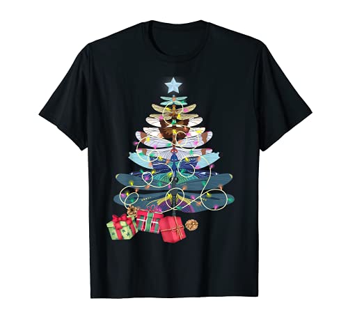 Dragonfly Christmas Tree Vintage Insects Lovers Xmas Lights Camiseta