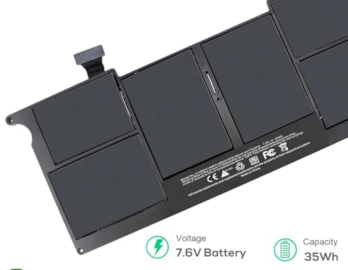 Image of Laptrix A1406 /1495 /1465 /1370 Laptop Battery for Mac Book Air 11 Inch A1370 (Mid 2011) A1465 A1495 Battery Mid 2011 2012 2013 Early 2014 2015 Years 7.6V /4600mAh /35Wh
