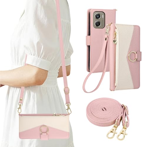 Rosbtib Motorola Moto G06 �P�[�X �蒠�^ �V�����_�[ �����O�t�� 6.9�C���`�Ή� ���g���[��g06 �P�[�X �蒠�^ ������� 2�F�p�b�`���[�N �g�уJ�o�[ motog06 �p �X�}�z�P�[�X ���킢�� ���� �V���v�� �J�[�h���[ 