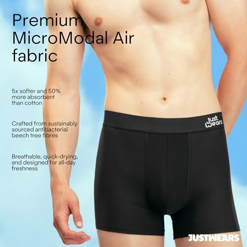 JustWears Boxer Briefs - Pack of 3 | Anti Chafing, No Ride Up, Organic Underwear for Men | For Everyday Wear or Sports3