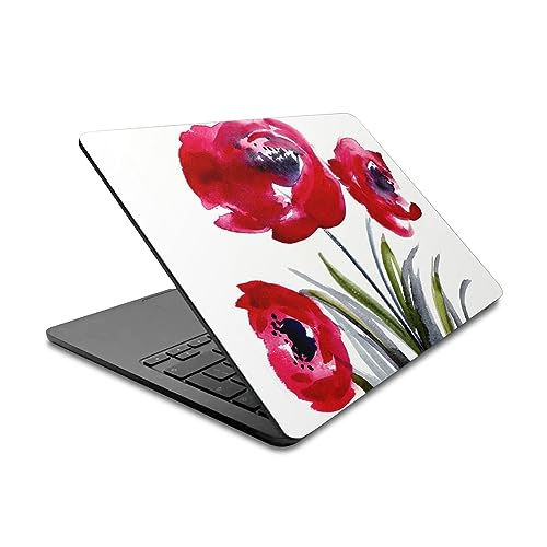 Autocollant vinyle MacBook Air 13.6 A2681 Mai Autumn Red Flowers sticker coque floral ordi 2022