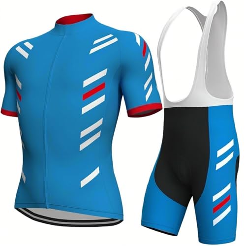 assocauicy Maillot Cyclisme Homme Tenue Complète Respirant avec Coussinet 3D Gel Séchage Rapide pour Vélo Route/VTT