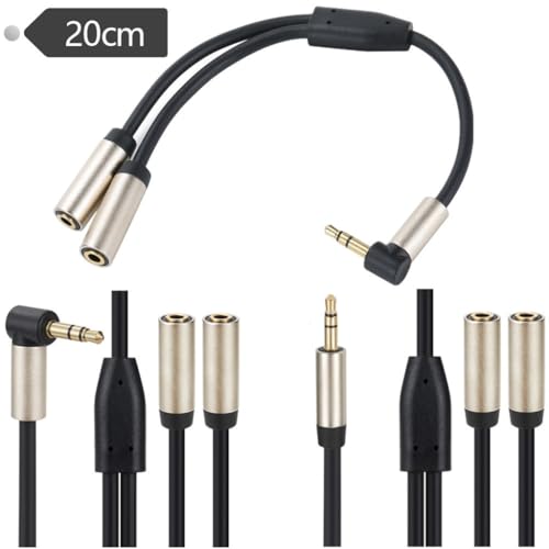 Cable divisor de auriculares 3.5mm macho a 2 hembras miniatura 3