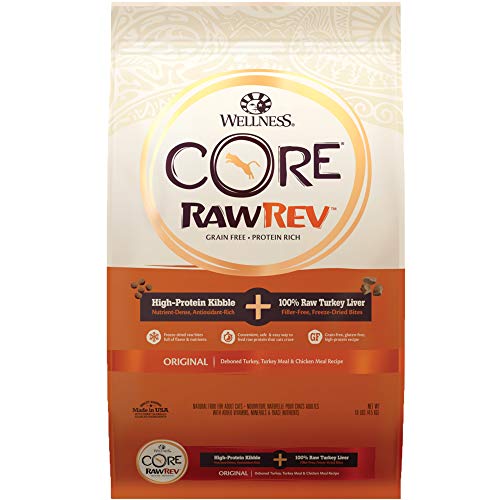 Image of Wellness CORE RawRev Original Deboned Turkey, Meal & Chicken Meal Recipe, Dry Cat Food, 10 Pound Bag