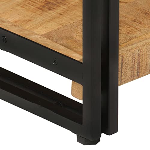 Estantería de 3 niveles TALCUS en madera maciza de mango y hierro de 77x30x80 cm 7