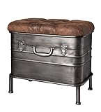 Haku Möbel Banco de Metal, marrón Antracita, 51 x 34 x 48 cm