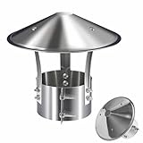 Sombrerete Chimenea de Acero Inoxidable, Tapa de Tubo de Ventilación 75 90 100 110 125 130 mm, Cubierta de Nieve para Lluvia Exteriores Casas Áticos y Granjas(170 mm)