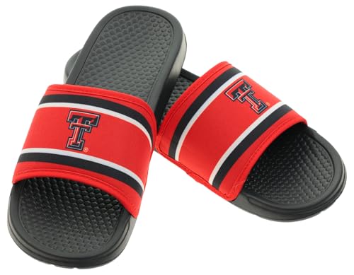 Image of FOCO NCAA Printed Team Logo and Color Stripes Comfortable Slide Sandals
