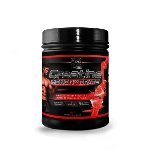 Creatina Monohidrato Micronizada | 5gr/dosis de Creatina en polvo 100% pura SIN ADITIVOS | Potencia el rendimiento muscular | Mayor crecimiento, fuerza y energía | 345gr = 30 dosis sabor sandía