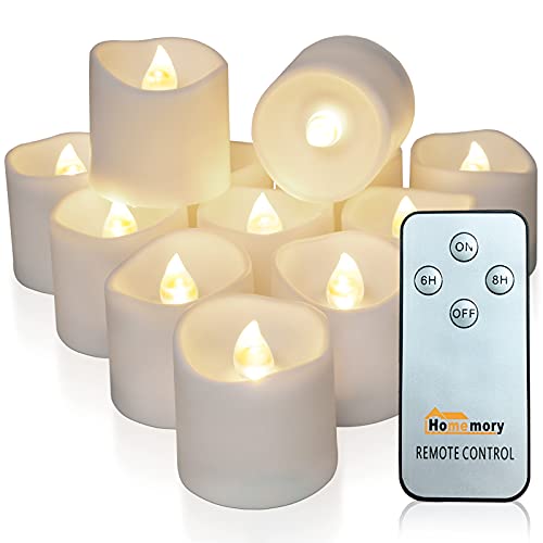 Homemory 12Pack Remote Control Flameless LED Votive Candles, Long