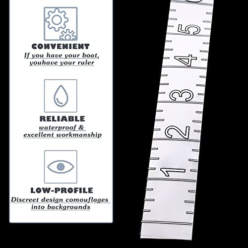 6 Pcs Fish Ruler Decal Fish Measuring Tape Sticker for Boat Adhesive Fishing Ruler Transparent Waterproof Fish Sticker Clear Tape Measure for Boats Kayak Net Gaff Fishing Accessories (42 Inch) - Thumbnail 5