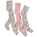 Produktbild wellyou, Kinder-Strumpfhosen für Mädchen 3er Set, Baby-Strumpfhosen rosa, grau mit Punkten, hoher Baumwoll-Anteil, Größe 98-104