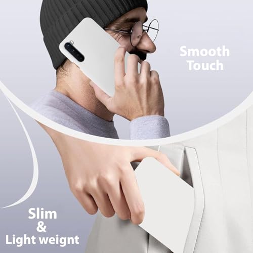 Image of LIRAMARK Liquid Silicone Soft Back Cover Case for OnePlus Nord (White)