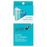 Yoobi153; Round No. 2 Pencils Pre-Sharpened - Aqua Chevron, 24 Pack Aqua