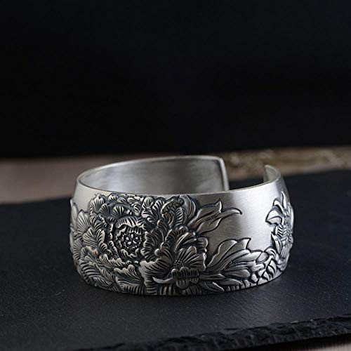 Bague s990 rétro mat pour dames faite à la main en argent massif
