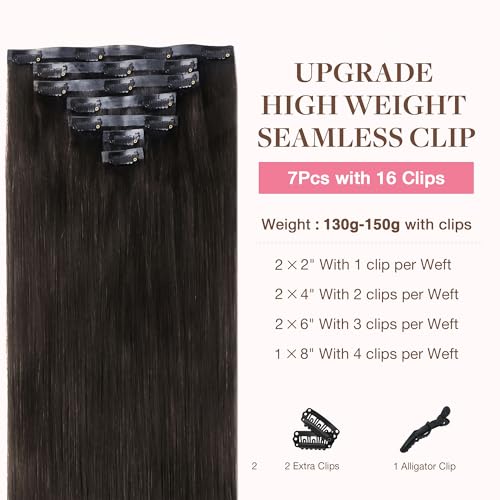 Image of GOO GOO Seamless Clip in Hair Extensions Real Human Hair Remy Extensions