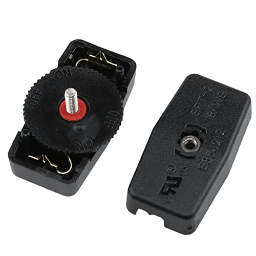 Aylifu 4Pcs Black Inline Rotary Cord Switch Spt-2 Two Core Parallel Wire Switch For Office Home Bedroom Light Replacement Gear Switch #TOP2