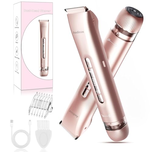 Image of Bikini Trimmer for Women 2 in 1, Dual Head Womens Electric Shaver, Electric Razors for Pubic Hair, Rechargeable Facial Hair Removal for Shaving Underarm Leg Arm Body Face