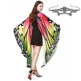 ❣Estilo popular: el chal de alas de mariposa para mujer está tachonado con pedrería en el escote de la hermosa capucha de mariposa. Los diamantes de imitación están hechos de materiales elásticos, que es una piel suave. Te verás como una verdadera mariposa cuando lo uses.