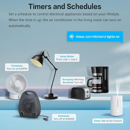 Image of Jinvoo Matter Smart Plug, Wireless Plug, Smart Socket, Alexa Socket, Compatible with Apple Home, Alexa, Google, and SmartThingss SSmart Home Automation Systems, 2 Packs