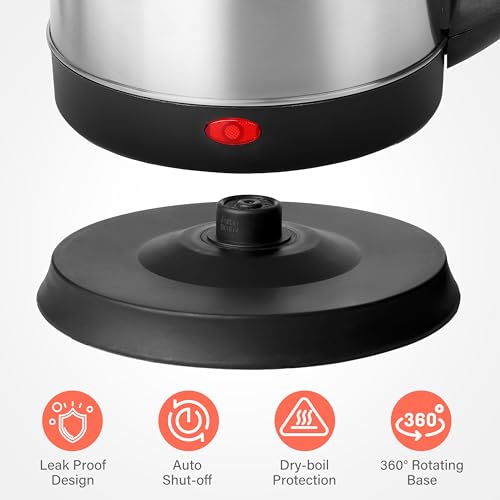 Tetera eléctrica de acero inoxidable 1.8L negra miniatura 3
