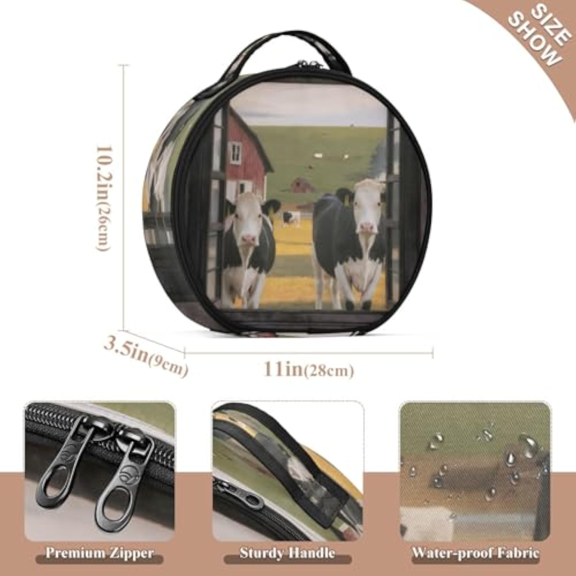 Cows Travel Makeup Case Portable Organizer with Dividers