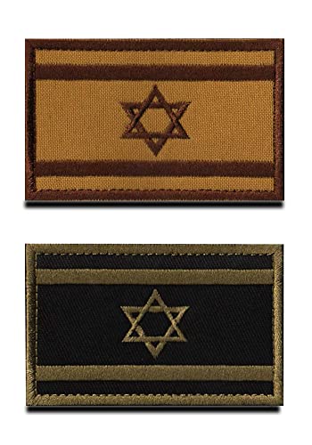 2 Pcs Bandera de Israel los Israelíes Emblema la Alianza Parche Gancho y Lazo Bordado Parche para el Equipo de Ropa Abrigo Mochila Gorras Viajes Hombro Táctico Militar