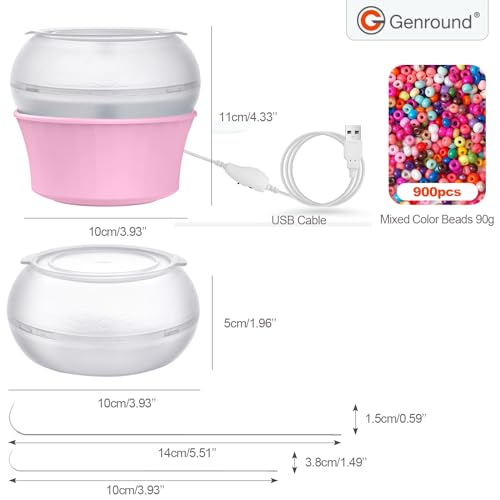Genround Electric Bead Spinner Clay Bead Seed Bead Spinner for Jewelry Making Beading Needles, Fast Beading Bead Spinner for Jewelry Making, DIY Waist Beads, Bracelets, Necklace and Waist Chains - Thumbnail 2