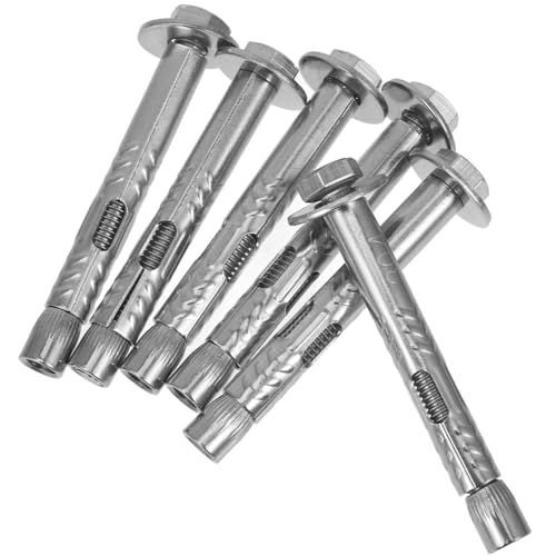 STOBAZA 6pcs Heavy Duty Expansion Bolts External Nuts M6x60mm Stainless Steel for Strong Anchoring and Mounting