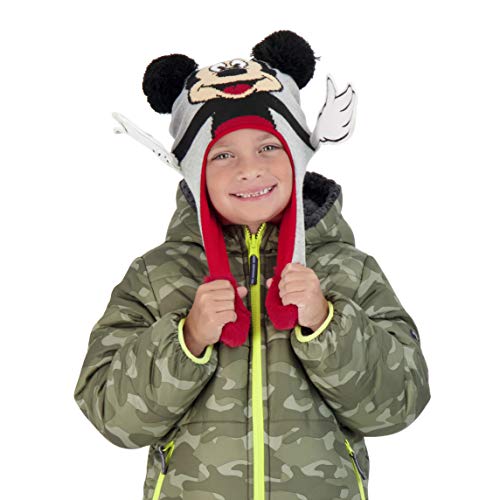 Nickelodeon Winter Hat, Paw Patrol Marshall Squeeze and Flap Fun Cold Weather Beanie for Kids, Gray, Little BOY Age 4-72