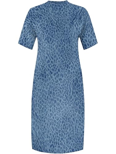 Image of SUZONANA Plus Size Denim Print Maxi Dresses for Women Casual V Neck Short Sleeve with Pockets Soft Jean Look Dress XL-6XL