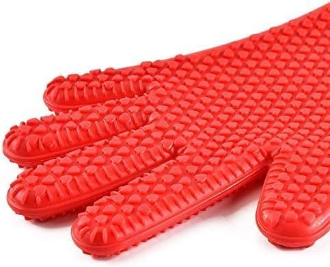 Image of 1 pcs Heat Resistant Silicone Glove for Cooking, Five-Finger Silicone Gloves Oven Microwave Insulated Gloves Anti-Scald Baking Tool. (Multicolor)