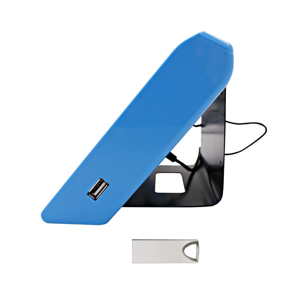 Máquina de Asistencia,Máquina Fichar de Asistencia Biométrica de Huella Dactilar con Sistema Española Pantalla LCD, 500 Rostros y 1.500 Huellas Dactilares,Azul