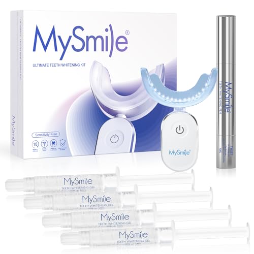MySmile Deluxe 10 Min Teeth Whitening Kit with 28 LED Light, 35% Carbamide Peroxide Teeth Whitening...