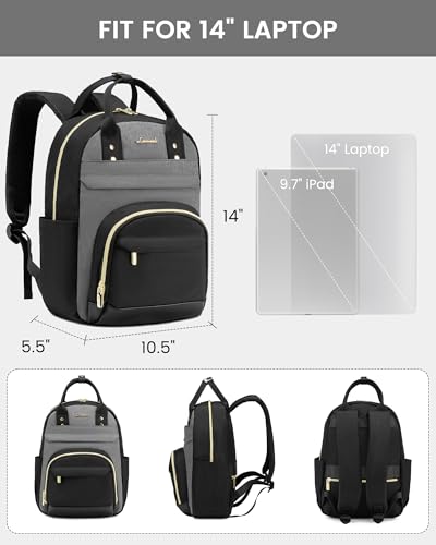 Image of LOVEVOOK Small Backpack Purse for Women, Mini Backpack, Light Weight Cute Fashion Backpack for Work Daily Travel, Black-Grey