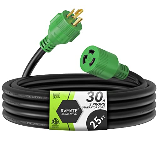 RVMATE 3 Prong 30 Amp Generator Extension Cord 25 Feet