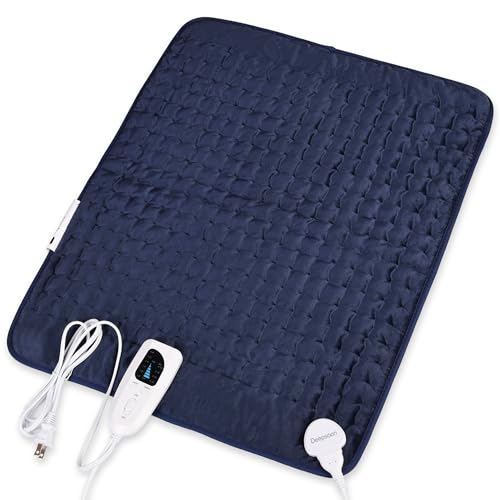 Image of Heating Pad,Electric Heating Pads,Heating Pad for Back,Blueblack,24x20 Inch | Heating Pads for Shoulder,Neck,Abdomen,Knee,Arms,Legs,Heat Pad for Birthday Father Mother Gift Women Men,6 Heat Settings