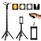 14000mAh Rechargeable Camping Light with Stand, Portable Work Light with 4 LED Lamp Heads, 4000LM Camping Essentials Gear Emergency Telescopic Camping Light with Remote, Black
