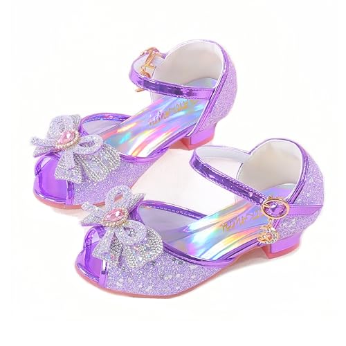 Girls Mary Jane Glitter Wedding Party Dress Shoes Princess Flower Strap Shoes