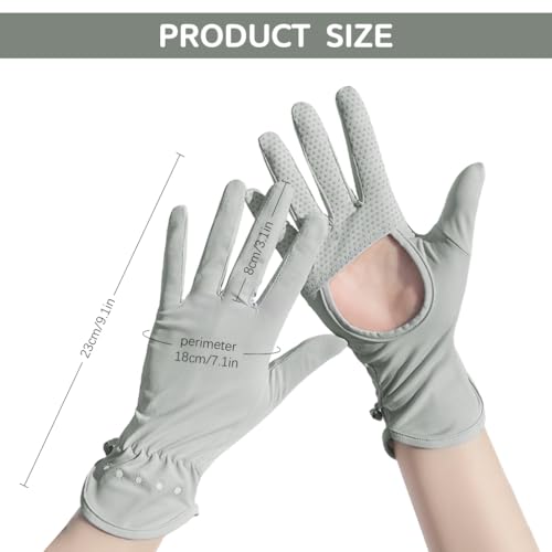Image of SANNIDHI Silicone Hand Gloves for Sun Protection Gloves for Women Bike Riding, UPF 50+ UV Protection Ice Cool Gloves, Grey Summer Gloves for Driving, Golfing (Elastic Cuff & Breathable Palm Design)