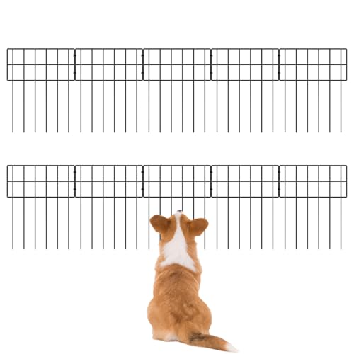 Clôture de jardin sans terrassement en kit de 10 panneaux rigides pour animaux - 2