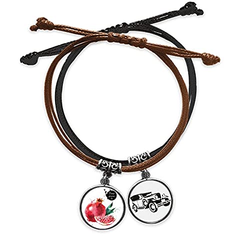 Bracelet pamegranate aquarelle en corde et cuir le cadeau idéal pour célébrer un anniversaire