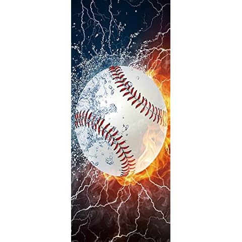 A.Monamour 3D Baseball Door Sticker Cover