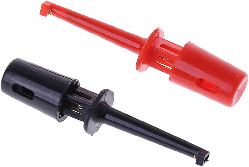 New 1 Pair Single Hook Clip Test Probe Lead Wire Mini Grabber Kit For Multimeter New 1 Pair Single Hook Clip Test Probe