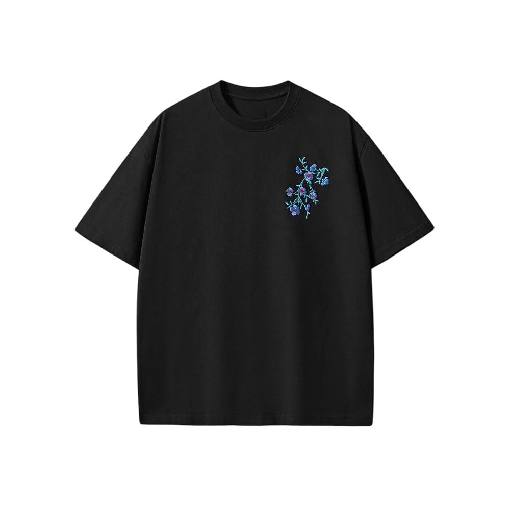 Męski bawełniany t-shirt z okrągłym dekoltem w stylu chińskim