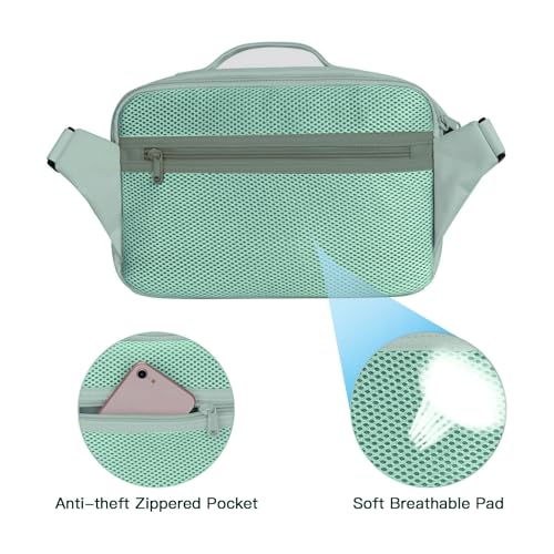 Bolsa de cámara cruzada acolchada Mosiso verde antigua miniatura 4