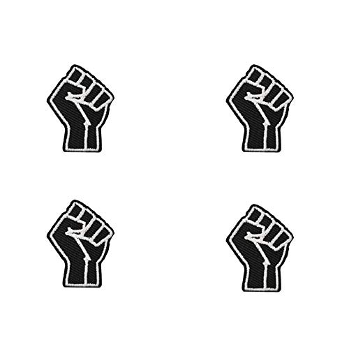 Cute-Patch Juneteenth Mini BLM Fist Up Black Power Embroidered Iron on sew on Patch DIY 4 Pieces Set